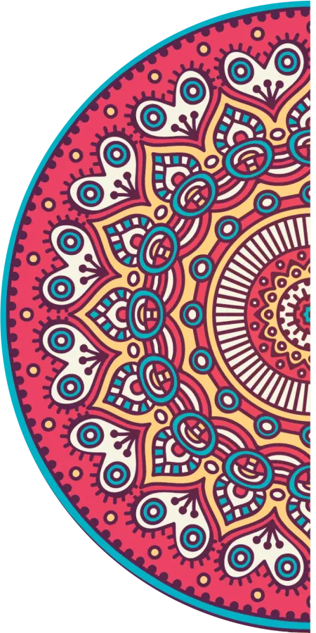 half circle cutout of a mandala