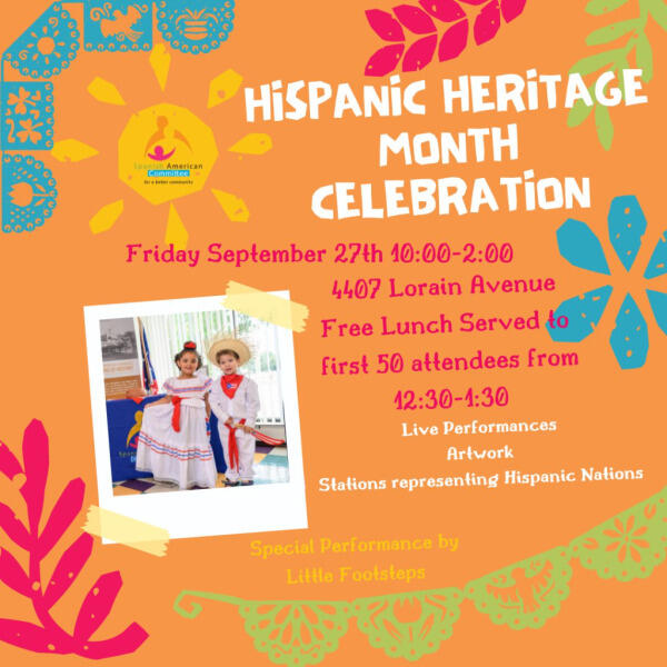 Hispanic Heritage Month Celebration flyer hosted by Spanish American Committee