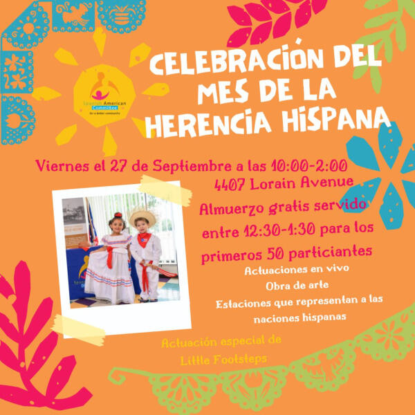 Hispanic Heritage Month Celebration flyer hosted by Spanish American Committee