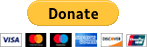 A yellow Donate button above icons for Visa, Mastercard, American Express, Discover, and UnionPay, indicating accepted payment methods.